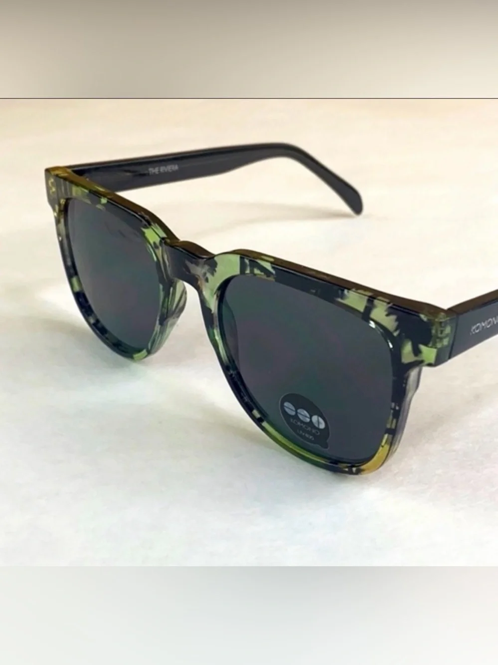 Komono Riviera Green Black Sunglasses NEW palms